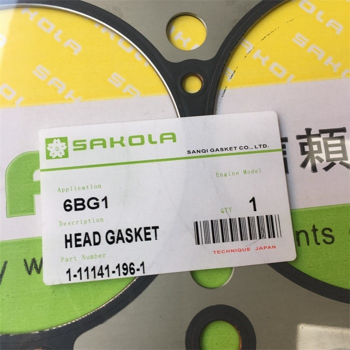 1-11141-196-1 Gasket de cabeza de cilindro Isuzu para el motor diésel de excavadora 6BG1